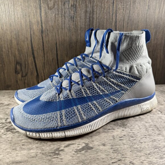 Nike Free Flyknit Mercurial Sneakers Men’s Shoes size 11.5 Gray/Blue 805554-003 - Picture 2 of 10